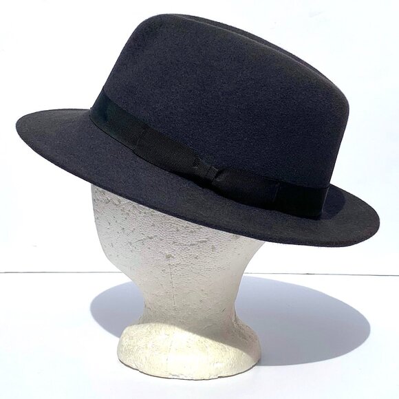 VTG Men’s Makins Felt Fedora Barney’s New York, Gray, Grosgrain Ribbon, Sz Large - Picture 2 of 7